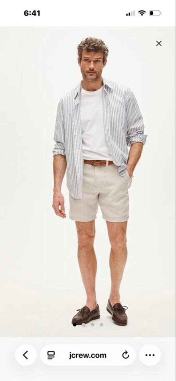 J. Crew Linen Beige 7" Short Size 35